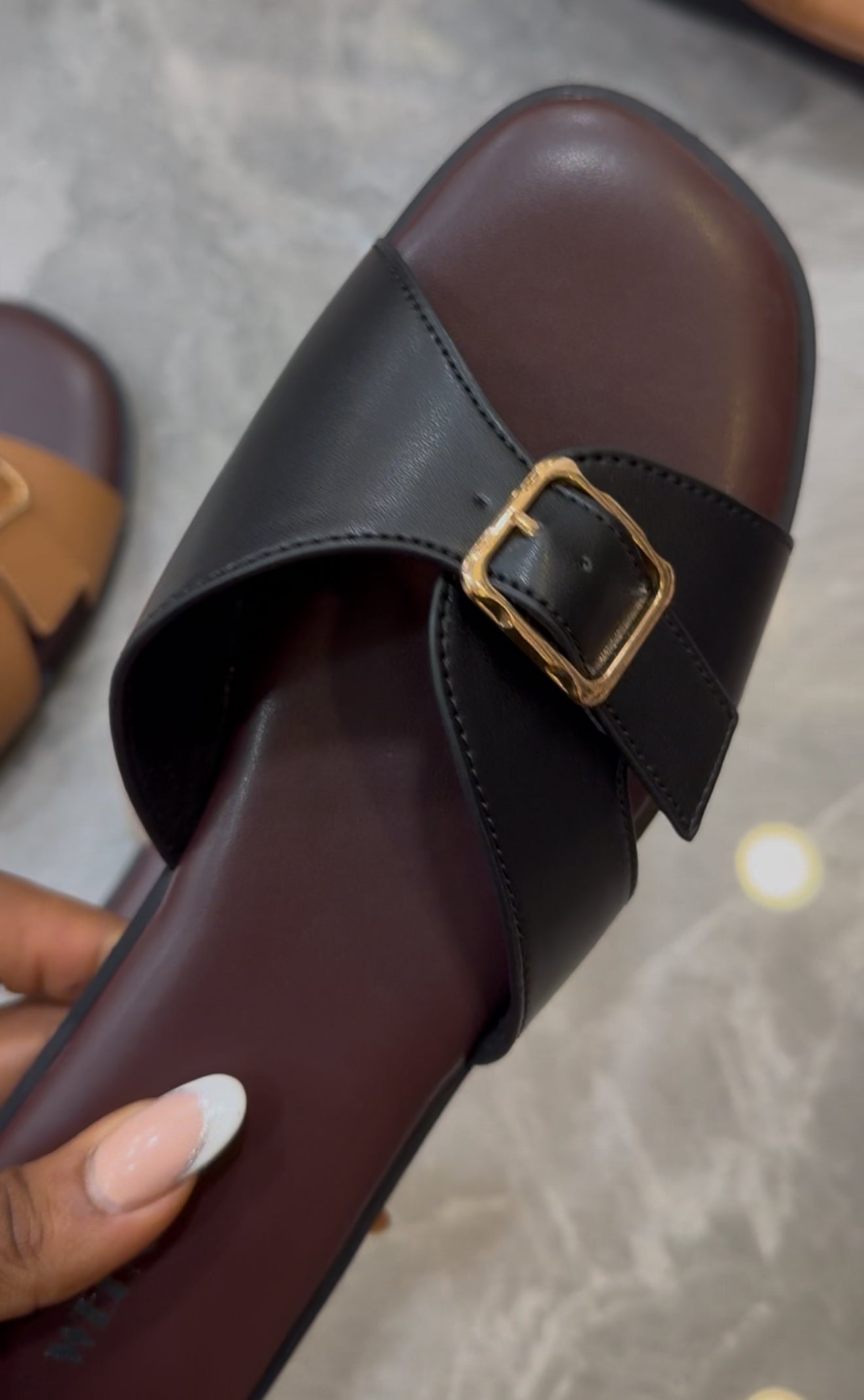 Xora buckle slides -  Black (BS070)