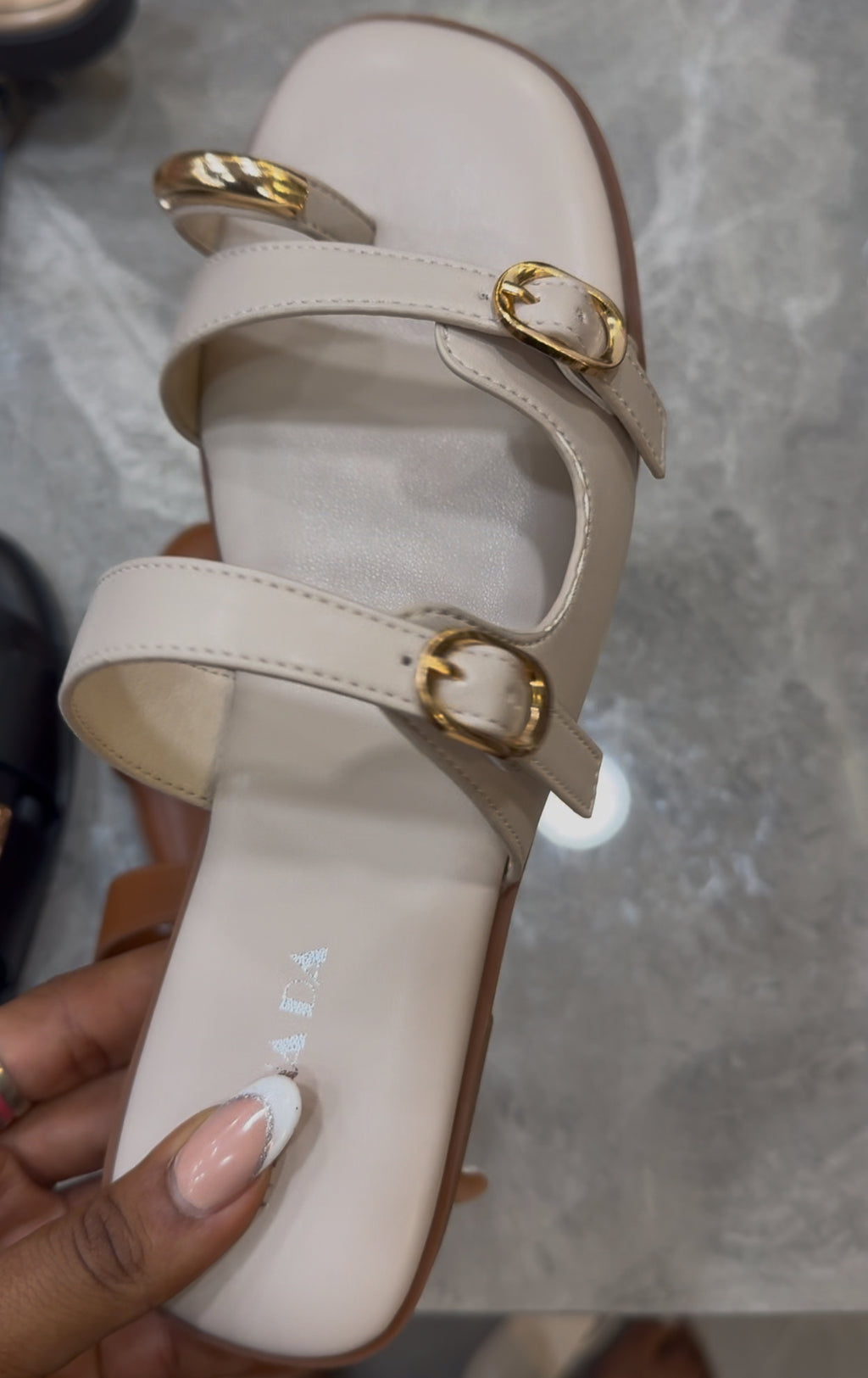 Golden Grace Slides - Cream (BS078)