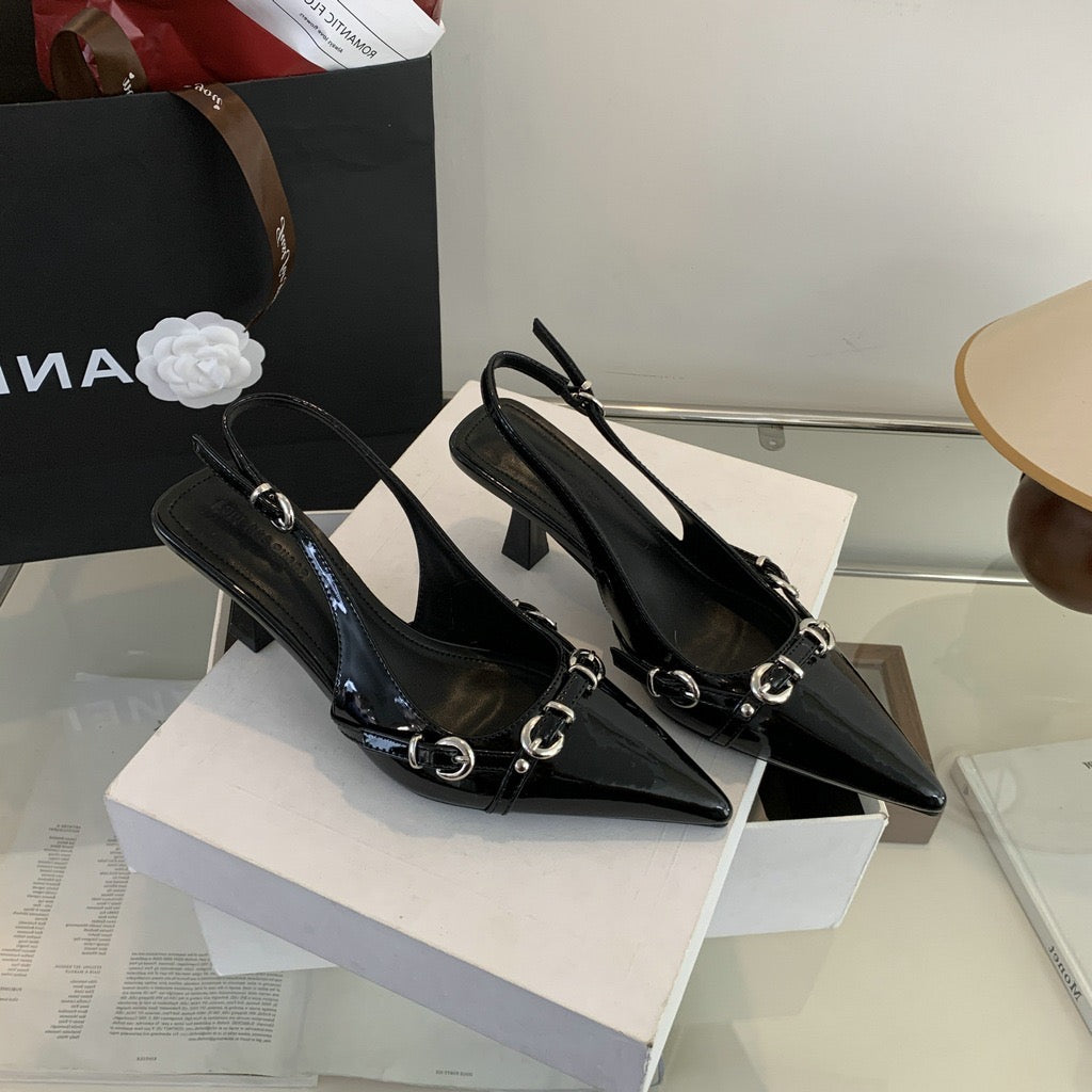 Buckle Court Heels - (BS036, BS037, BS038)