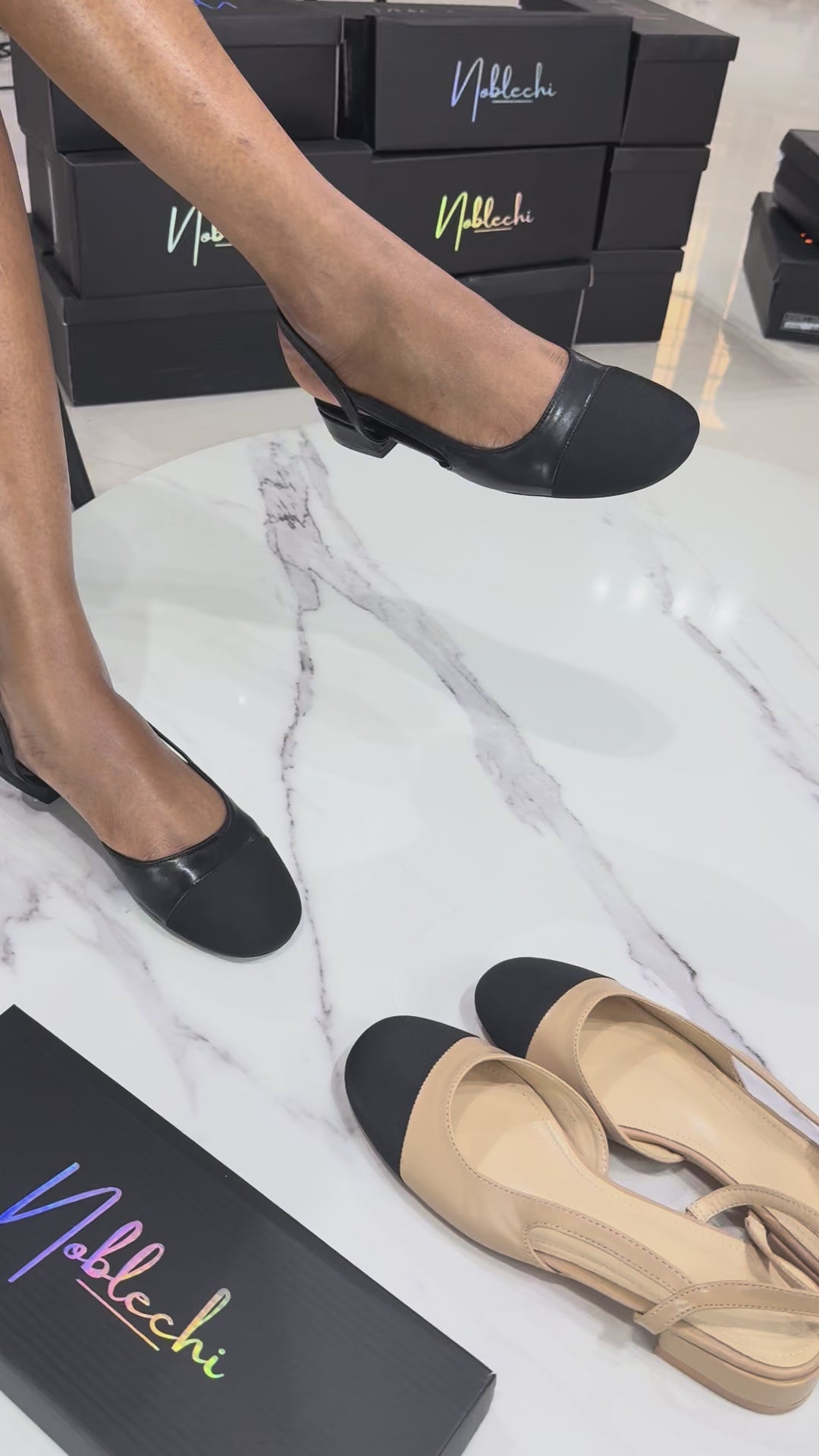 Captoe Slingback - Black